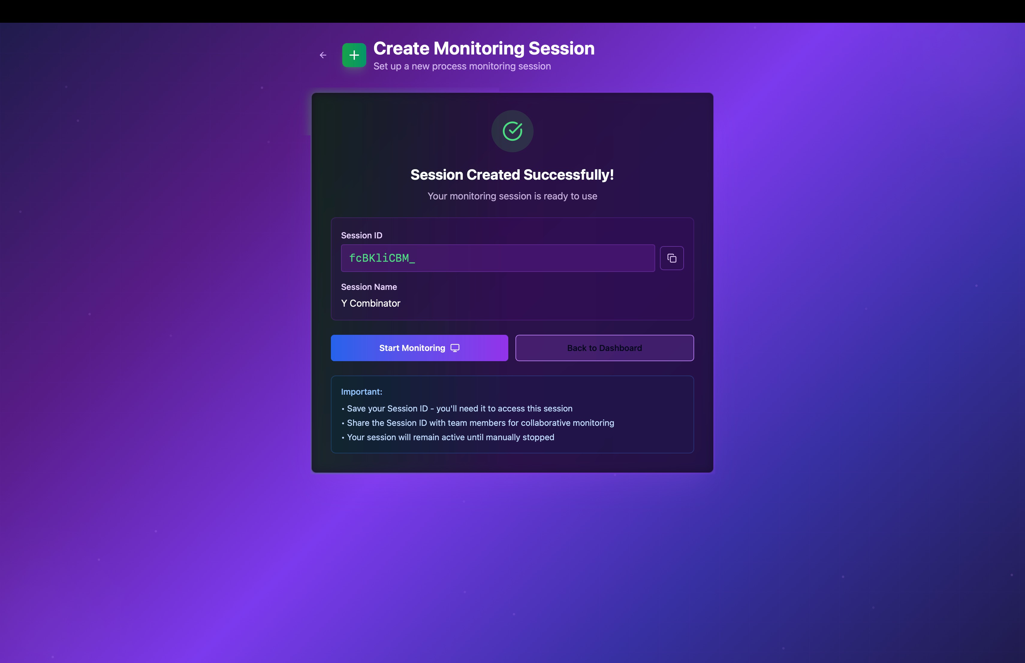 Collaborative Session Monitoring
